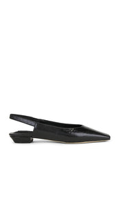 Tony Bianco Akita Flat in Black | Black Crinkle Sling Back Flats for Women