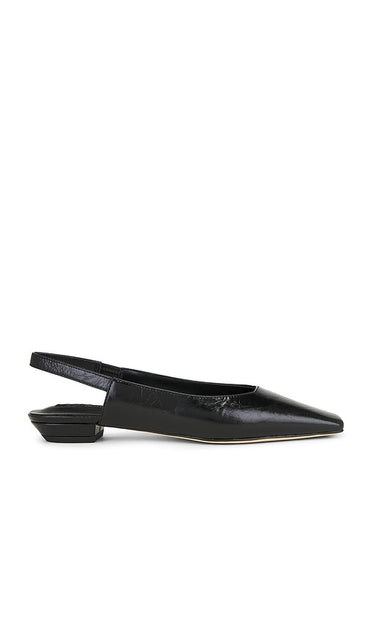 Tony Bianco Akita Flat in Black | Black Crinkle Sling Back Flats for Women
