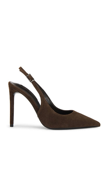 Tony Bianco Asti Slingback Pump in Chocolate | Espresso Suede Sling Back Heels for Women
