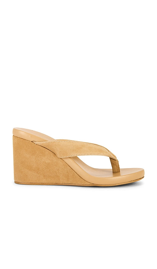 Tony Bianco Avanti Heel in Tan | Wheat Suede Wedge Sandals for Women