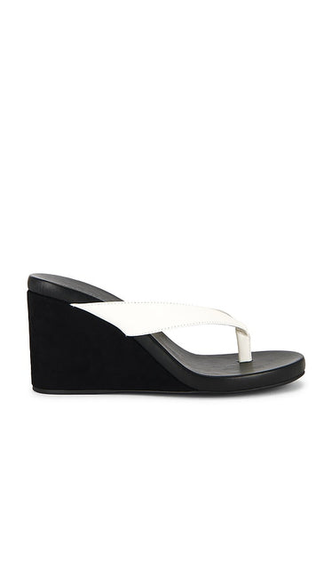Tony Bianco Avanti Heel in White,Black | Milk Capretto Wedge Sandals for Women