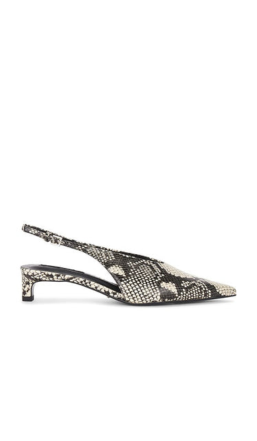 Tony Bianco Charlie Heel in Cream | Ecru Snake Sling Back Heels for Women