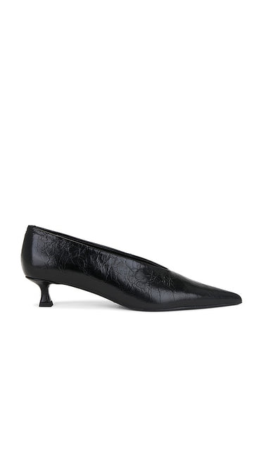 Tony Bianco Cherry Pump in Black | Black Crinkle Pump Heels for Women