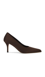 Tony Bianco Chloe Pump in Chocolate | Chocolate Satin Pump Heels for Women