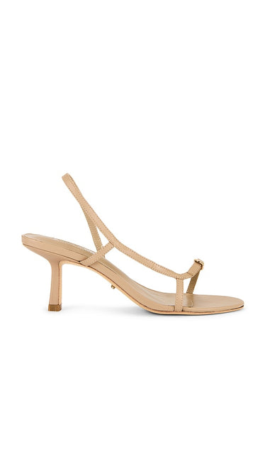 Tony Bianco Christine Sandal in Nude | Bisque Nappa Open Toe Heels for Women