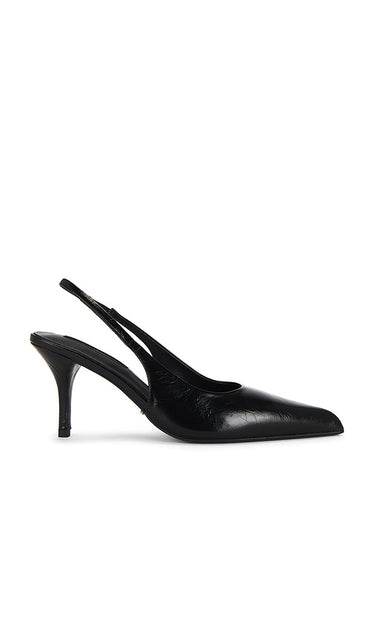 Tony Bianco Claudia Slingback Pump in Black | Black Crinkle Sling Back Heels for Women