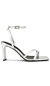 Tony Bianco Corso Sandal in Metallic Silver | Silver Heeled Sandals for Women