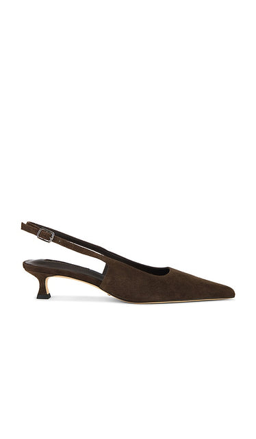 Tony Bianco Crush Slingback Pump in Chocolate | Espresso Suede Sling Back Heels for Women