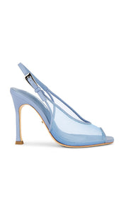 Tony Bianco Dare Slingback Pump in Baby Blue | Denim Nylon Open Toe Heels for Women