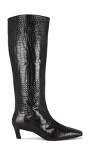 Tony Bianco Evysa Boot in Chocolate | Chocolate Croc Heeled Boots for Women