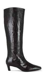 Tony Bianco Evysa Boot in Chocolate | Chocolate Croc Heeled Boots for Women