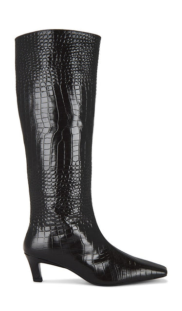 Tony Bianco Evysa Boot in Chocolate | Chocolate Croc Heeled Boots for Women