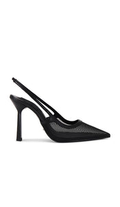 Tony Bianco Glide Slingback in Black | Black Nylon Sling Back Heels for Women
