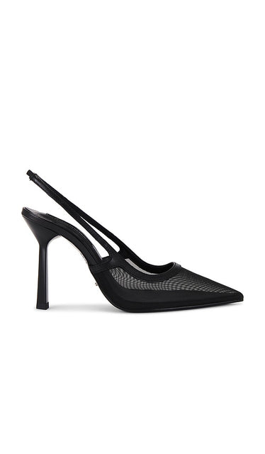 Tony Bianco Glide Slingback in Black | Black Nylon Sling Back Heels for Women