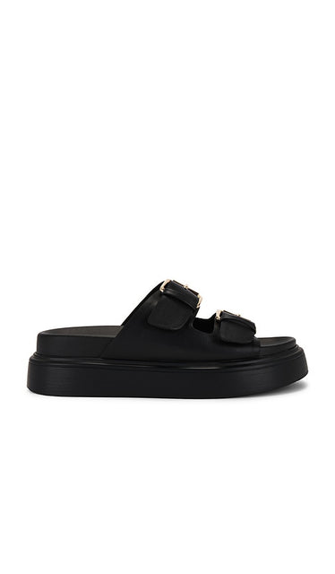 Tony Bianco Jagger Sandal in Black | Black Flat Sandals for Women