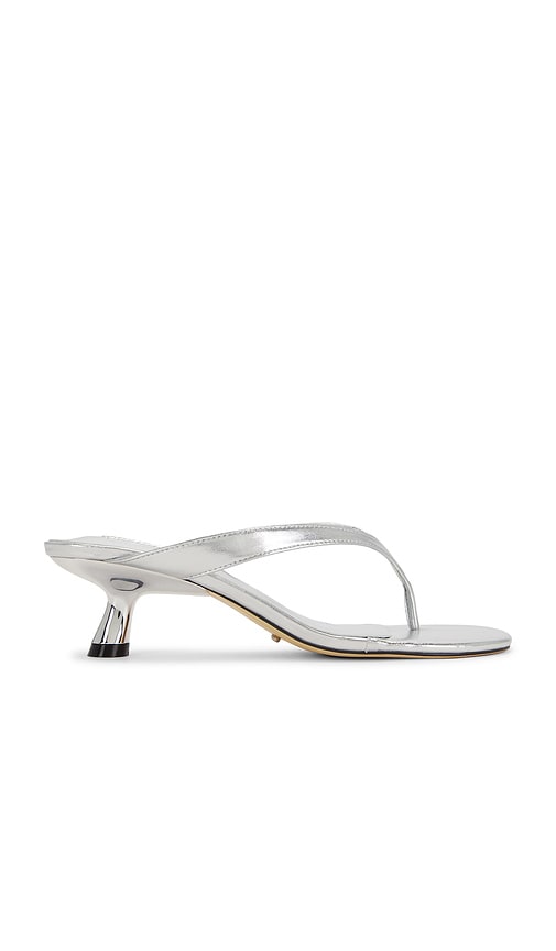 Tony Bianco Krista Mule in Metallic Silver | Silver Nappa Metallic Open Toe Mules for Women