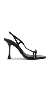 Tony Bianco Lush Sandal in Black | Black Hi Shine Open Toe Heels for Women