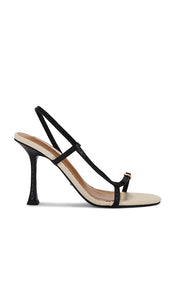 Tony Bianco Lush Sandal in Black | Black Snake Open Toe Heels for Women