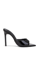Tony Bianco Malibu Mule in Black | Black Patent Open Toe Mules for Women