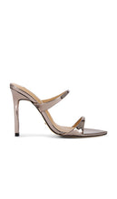 Tony Bianco Maxi Sandal in Grey | Gunmetal Shine Open Toe Heels for Women
