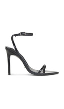 Tony Bianco Micky Sandal in Black | Black Patent Open Toe Heels for Women