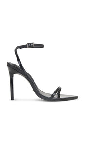 Tony Bianco Micky Sandal in Black | Black Patent Open Toe Heels for Women