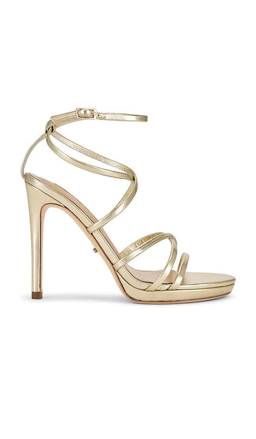 Tony Bianco Sass Sandal in Metallic Gold | Gold Nappa Metallic Strappy Sandals for Women