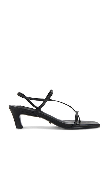 Tony Bianco Tulip Sandal in Black | Black Nappa Open Toe Heels for Women