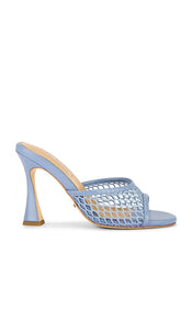 Tony Bianco Vertigo Heel in Baby Blue | Denim Mesh Open Toe Heels for Women