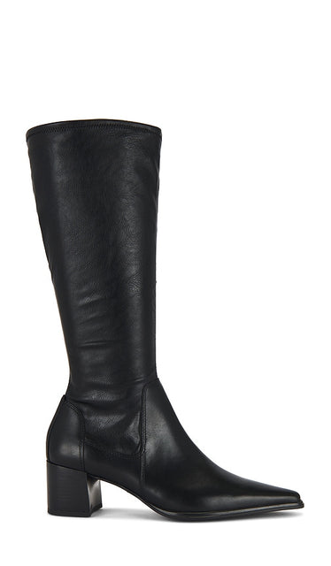 Vagabond Shoemakers Giselle Wide Shaft Boot in Black | Black Heeled Boots for Women