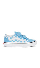 Vans Kids Old Skool V in Blue | Checkerboard Heritage Blue Shoes for Women