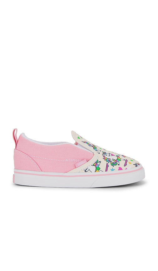 Vans Toddler Slip-On V in Pink | Ballet Skaticorn Marshmallow & Pink Shoes for Women