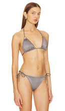 vitamin A Cosmo Bikini Top in Metallic Silver