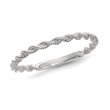 White Gold Rope Band - Size 6