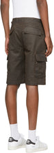 032c Brown Embroidered Logo Cargo Shorts