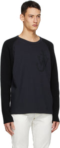 Moncler Genius 1 Moncler JW Anderson Navy Logo Crewneck