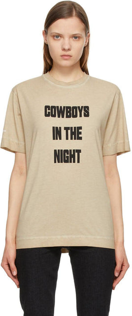 1017 ALYX 9SM Beige 'Cowboys In The Night' T-Shirt - 1017 Alyx 9sm Beige 'Cowboys dans la nuit' T-shirt - 1017 ALYX 9SM 베이지 '밤에 카우보이'티셔츠