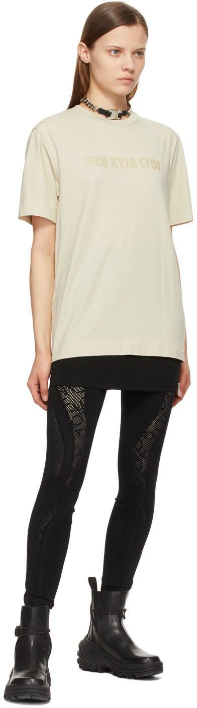 1017 ALYX 9SM Beige Mirrored Logo T-Shirt