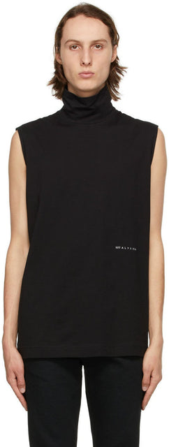 1017 ALYX 9SM Black High Neck Tank Top - 1017 Alyx 9sm Noir Débardeur High Col Débardeur - 1017 ALYX 9SM 블랙 하이 넥 탱크 탑