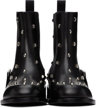 1017 ALYX 9SM Black Leather Strap Studded Chelsea Boots