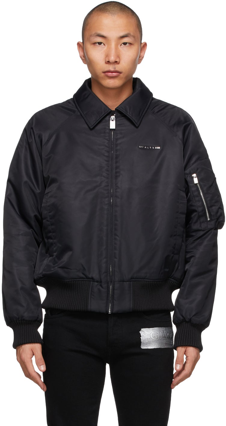 1017 ALYX 9SM Black Nylon Bomber Jacket - 1017 Veste nylon nylon noire Alyx 9SM - 1017 ALYX 9SM 블랙 나일론 폭격 자켓