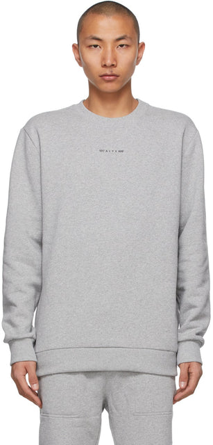 1017 ALYX 9SM Grey Crewneck Visual Sweatshirt - 1017 Sweat-shirt visuel de Crewneck gris Alyx 9sm gris - 1017 ALYX 9SM 회색 CRWNECK Visual Sweatshirt