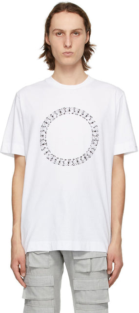1017 ALYX 9SM White Cube Chain T-Shirt - 1017 T-shirt à chaîne de cube blanc de 9sm ALYX 9SM - 1017 ALYX 9SM 화이트 큐브 체인 티셔츠