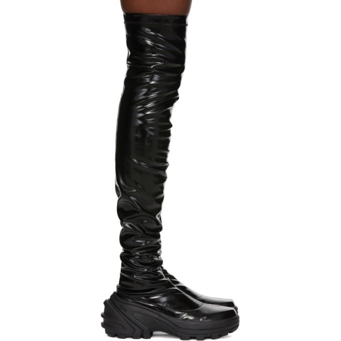 1017 ALYX 9SM Black SKX Sole Thigh High Boots