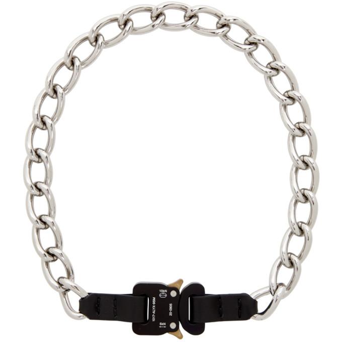 1017 ALYX 9SM Silver Chain and Leather Buckle Necklace