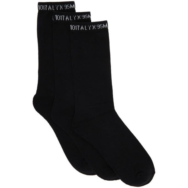 1017 ALYX 9SM Three-Pack Black Logo Socks