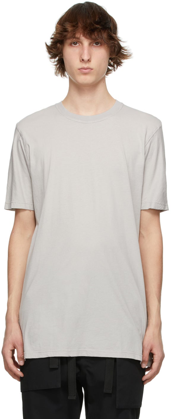 11 by Boris Bidjan Saberi Grey Basic T-Shirt - 11 de Boris Bidjan Saberi gris T-shirt de base - 11 Boris Bidjan Saberi Grey 기본 T 셔츠