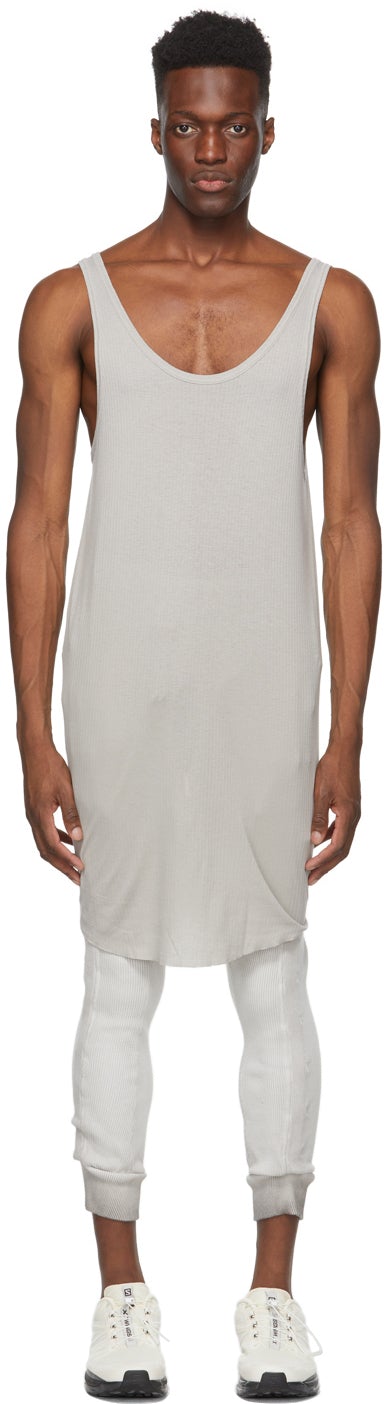 11 by Boris Bidjan Saberi Grey Knit Tank Top – BlackSkinny