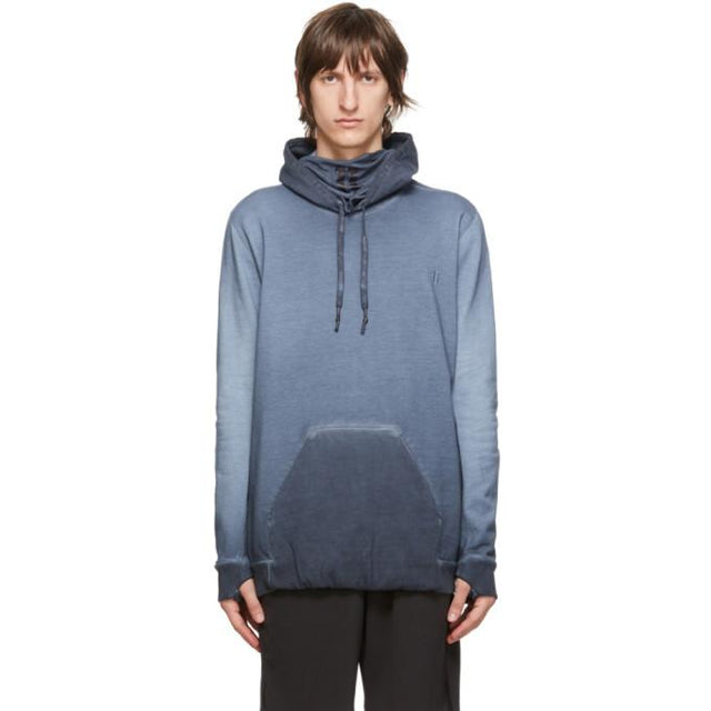 11 by Boris Bidjan Saberi Blue Embroidered Logo Hoodie