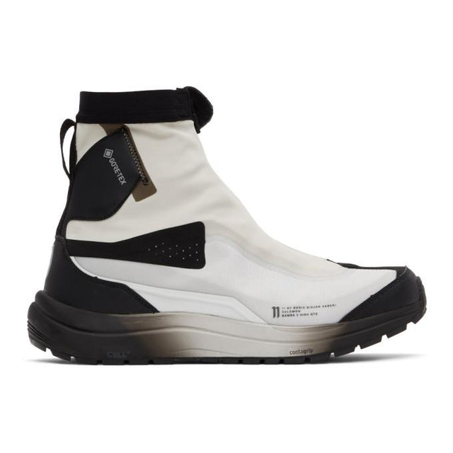 11 by Boris Bidjan Saberi Off-White and Black Salomon Edition Bamba 2 High Sneakers